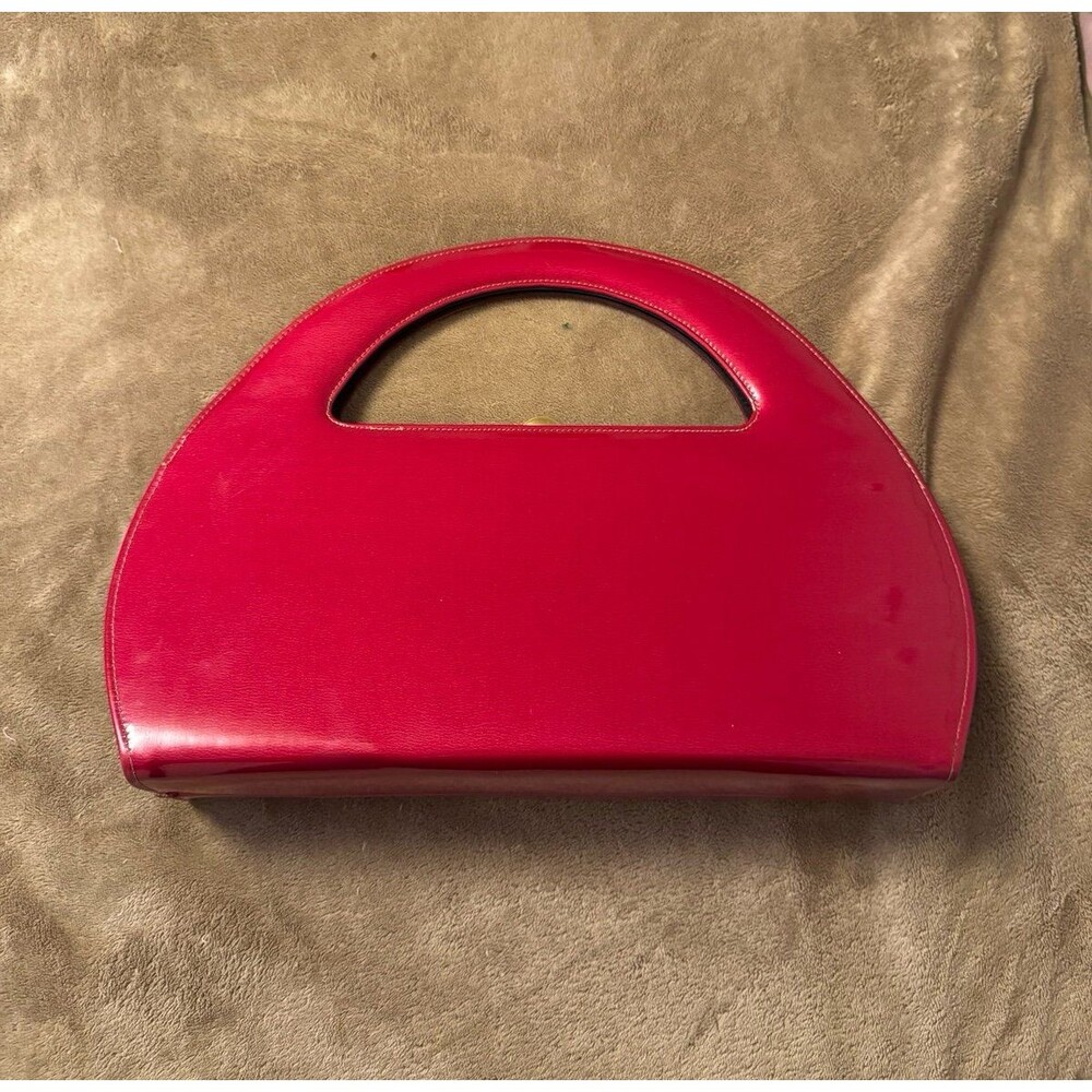 Vintage MCM Mod cherry red vinyl purse